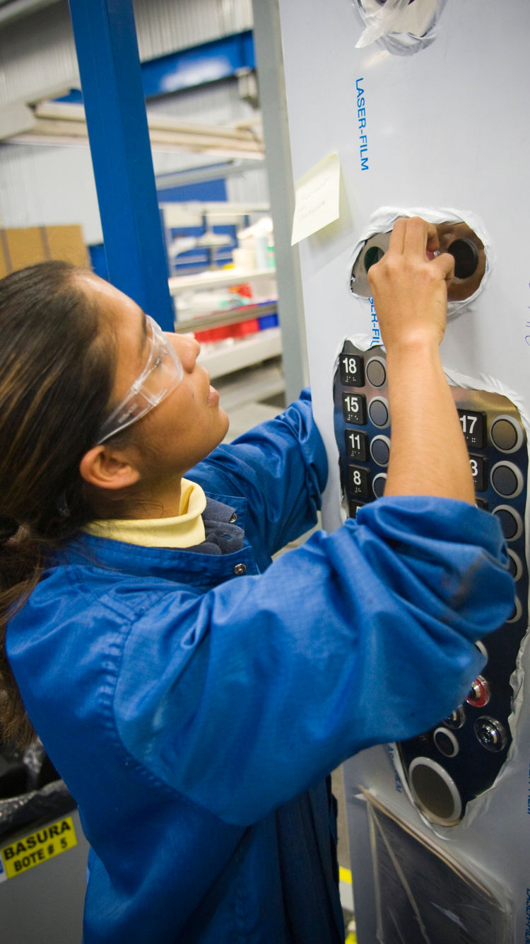 Employee working in a factory
