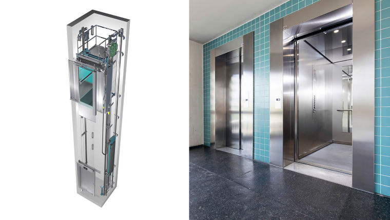 elevador sin cuarto de máquinas