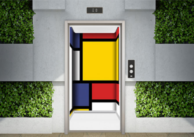 Interior de elevador con diseño personalizado