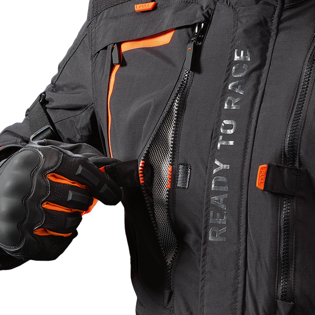 VESTE MOTO KTM TERRA ADVENTURE V2 JACKET NOIR/ORANGE SIZE_POWERWEAR L