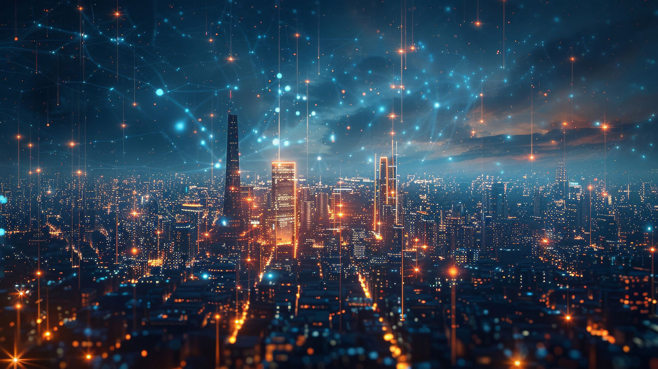 AI manages and distributes renewable energy sources efficiently.