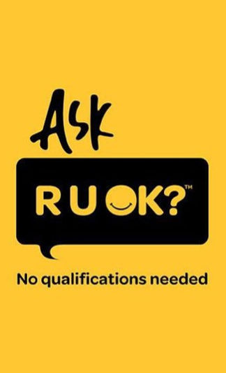 image avec « Askk R U OK ? » sur fond jaune