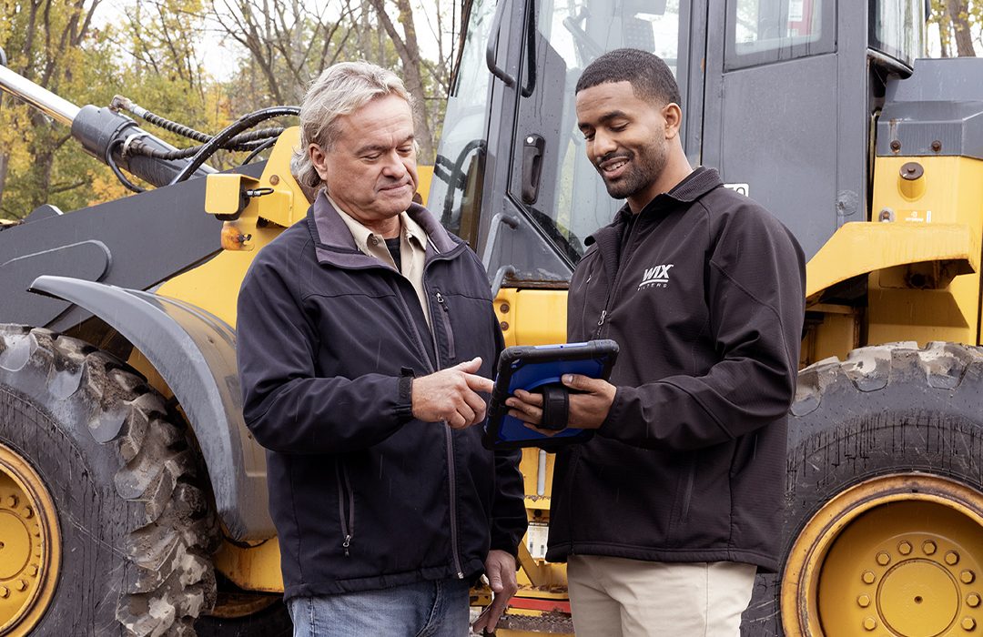 WIX Filters rep showing a heavy-duty customer the Where to Buy online tool