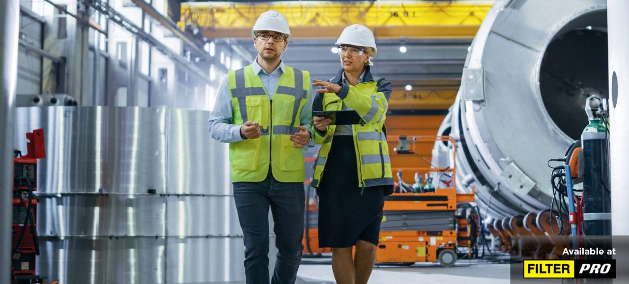 Workers in industrial work environment