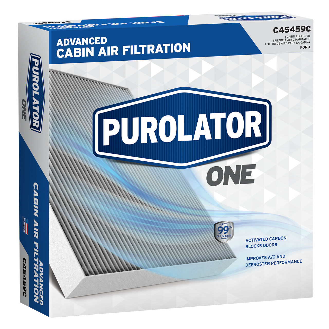 Les filtres à air d’habitacle PurolatorONE™ améliorent le confort de conduite global, encouragent une meilleure circulation de l’air dans votre véhicule tout en contribuant à la bonne performance du dégivreur.