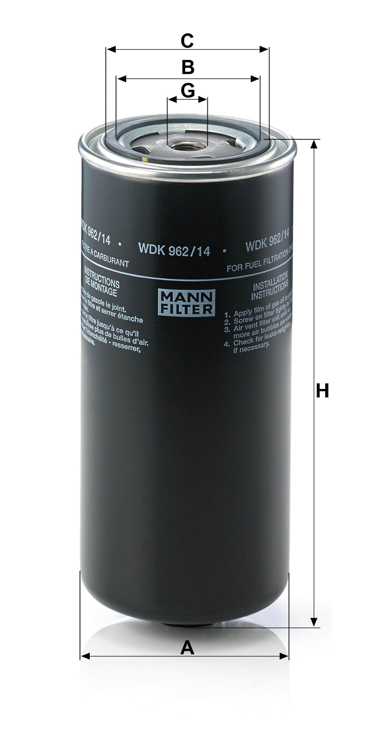 Filtre à carburant MANN-FILTER WDK 962 14 — vue 6