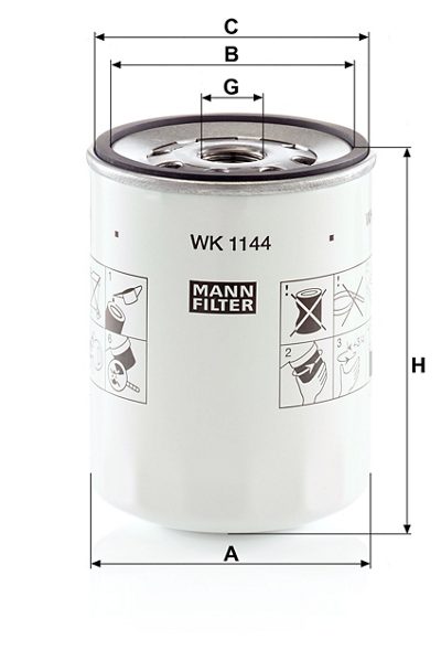 Filtre à carburant MANN-FILTER WK 1144 — vue 3