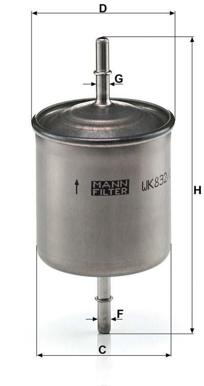 Filtre à carburant MANN-FILTER WK 832 2 — vue 3