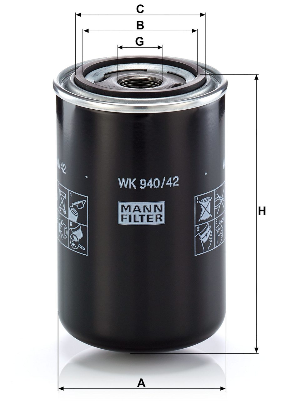 Filtre à Carburant MANN-FILTER WK 940/37 X - Pour Véhicules De Tourisme Et Utilitaires