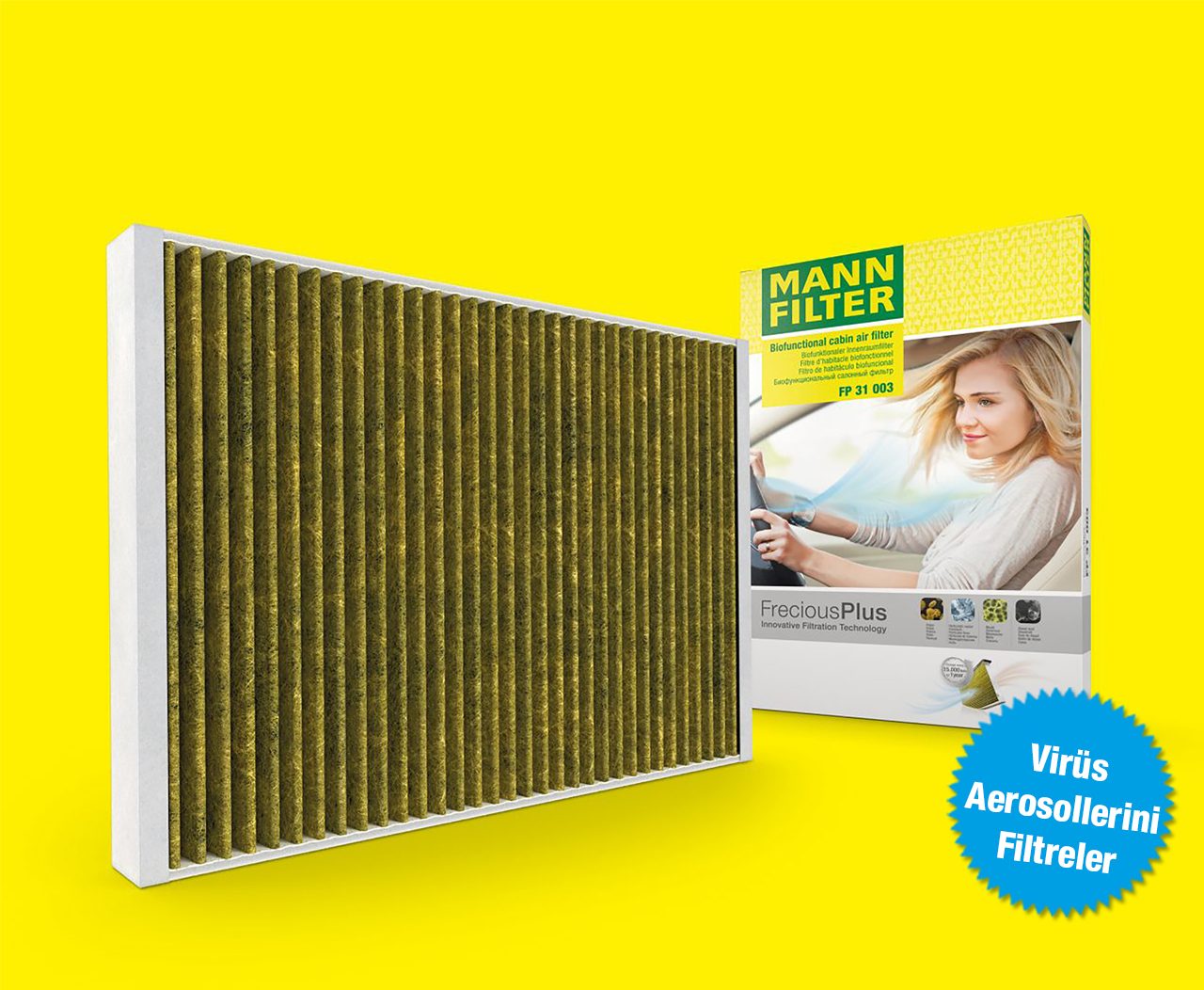FreciousPlus: biofunctional cabin filter uses an activated carbon layer and polyphenol coating.