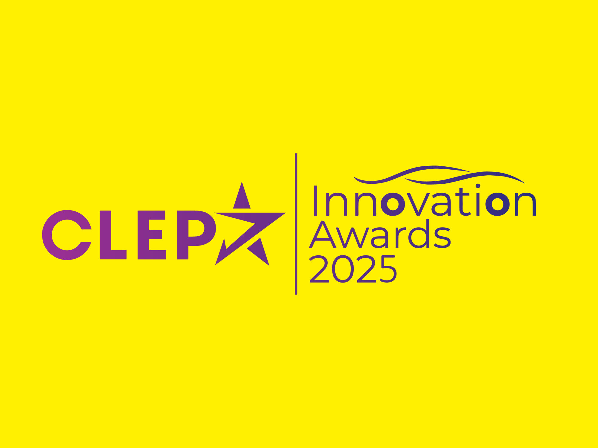 Clepa Innovation Award 2025 in lilac lettering on a yellow background