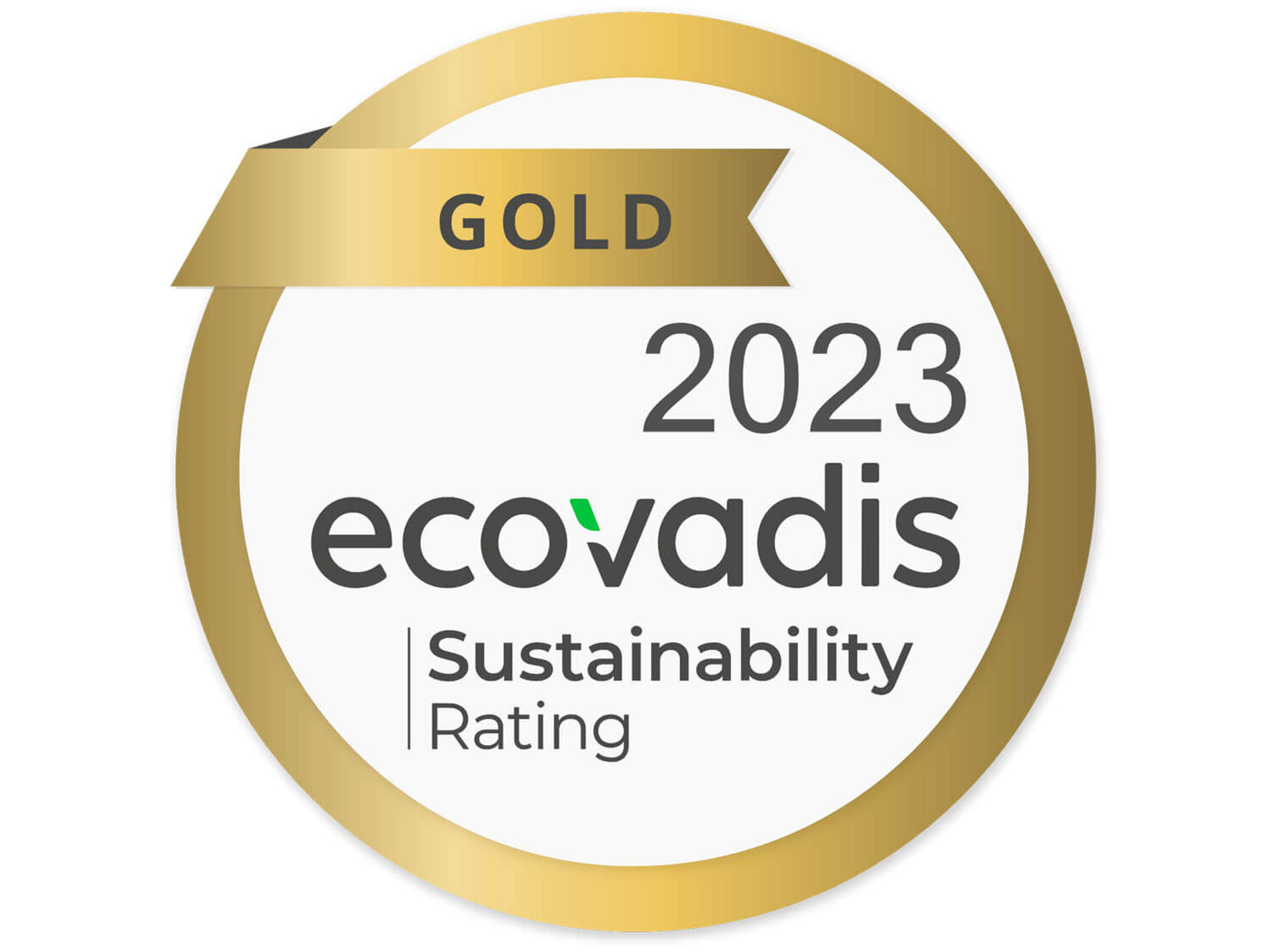Goldene EcoVadis-Auszeichnung für Nachhaltigkeitsleistungen mit der Bewertung Sustainability Rating