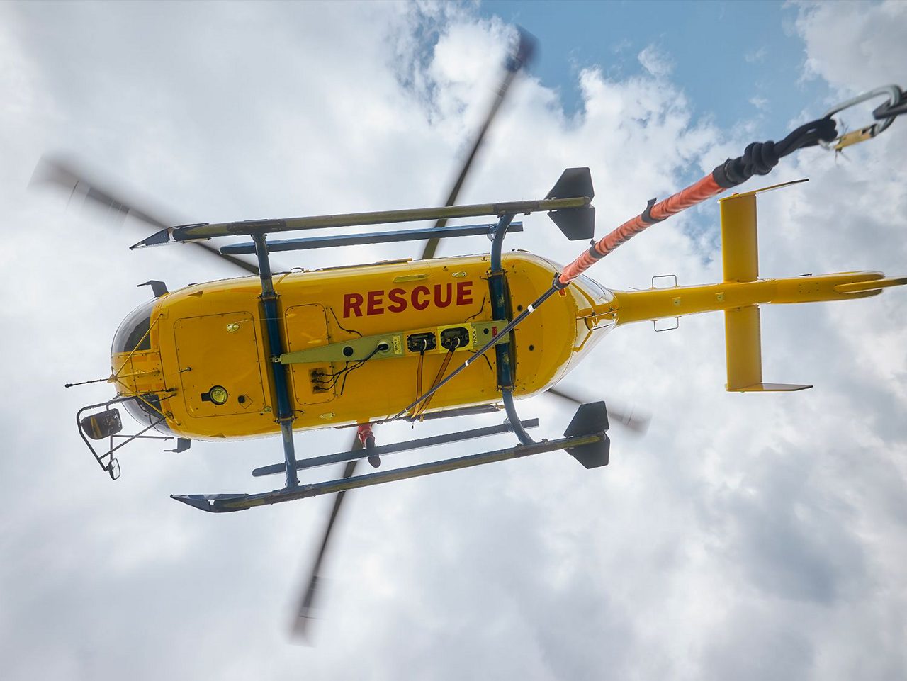 rescue helicopter in the sky