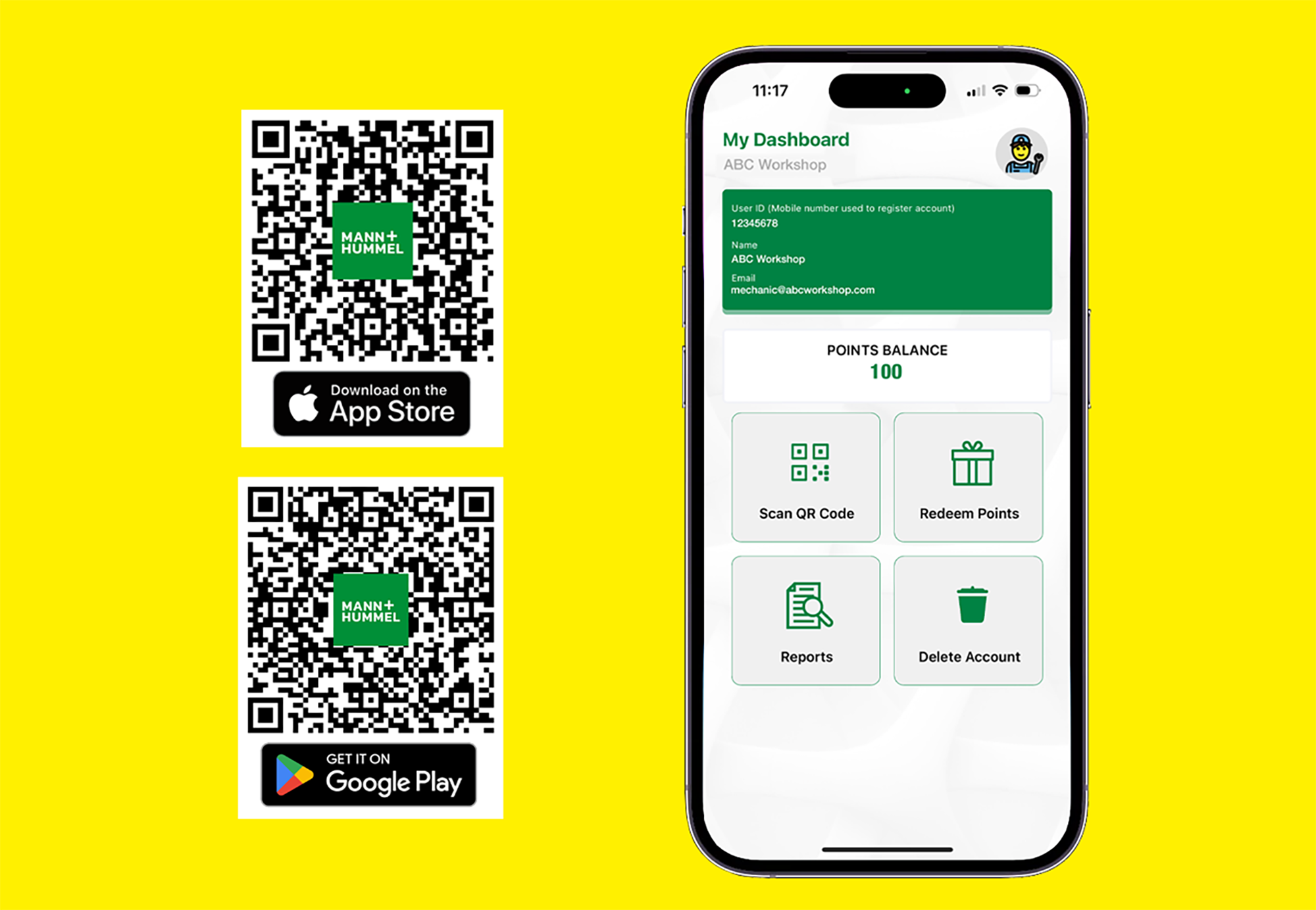 MANN FILTER Unduh Aplikasi Program Loyalitas Scan to download