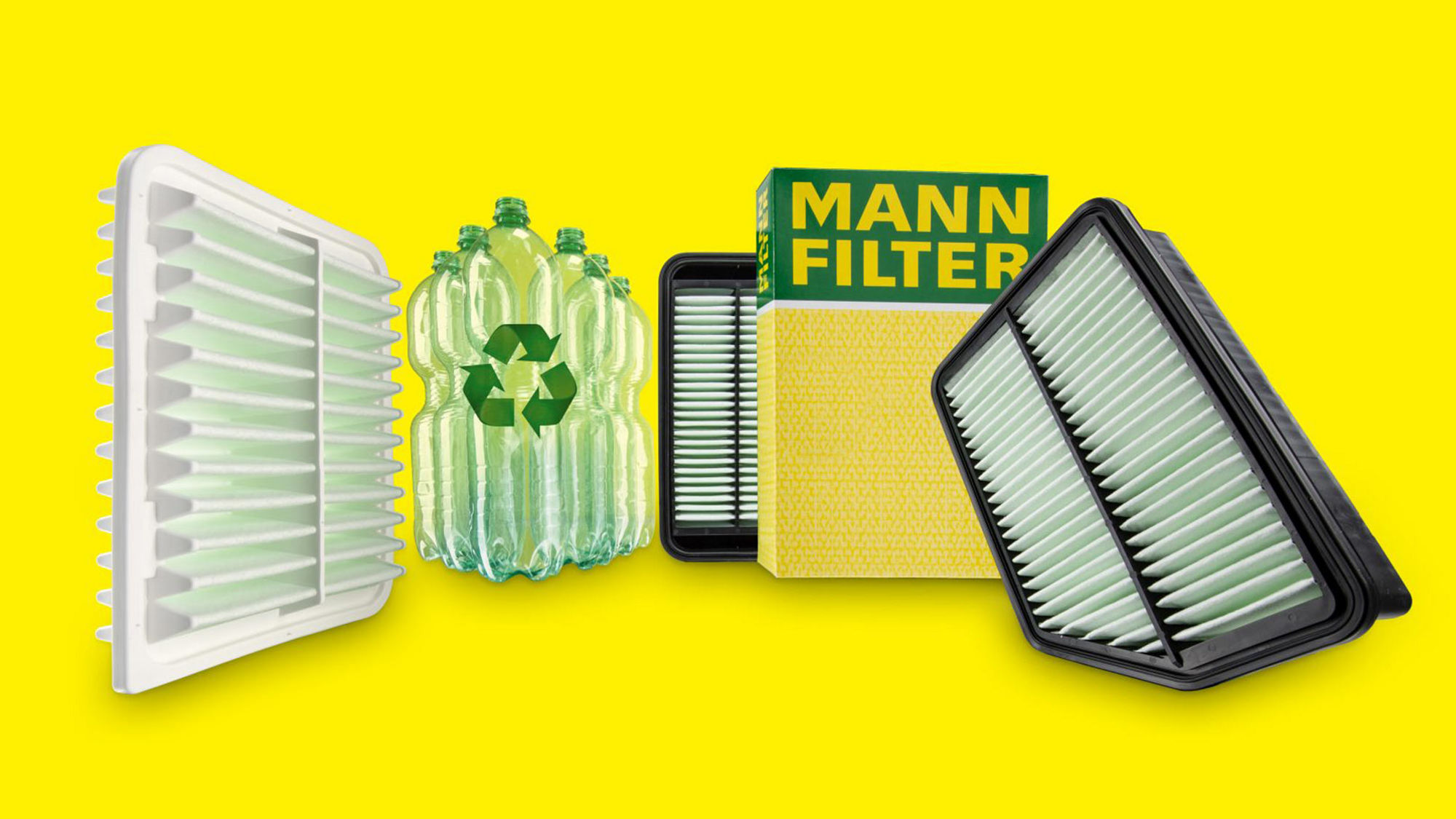Recycled material from PET bottles in MANN-FILTER air filters