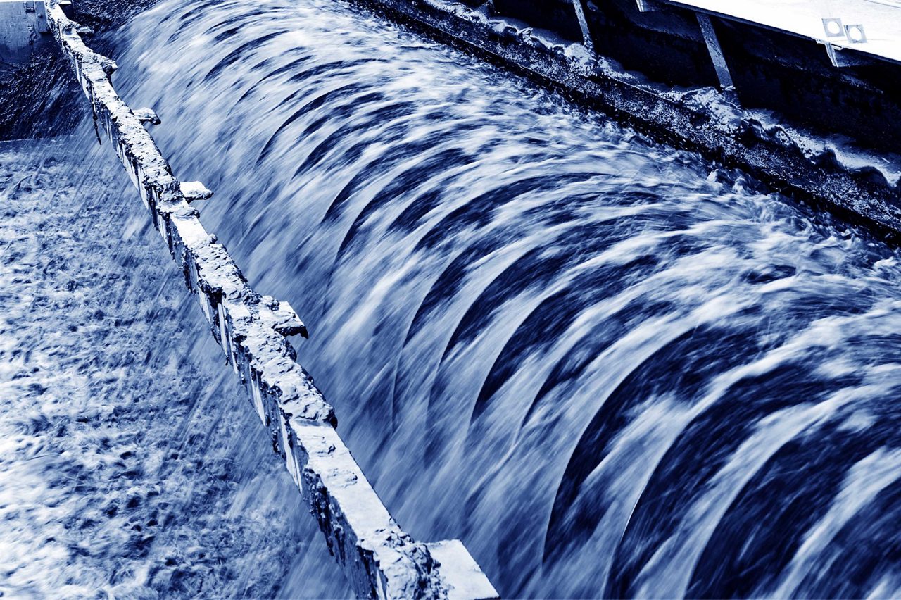 Modern urban wastewater treatment plant.