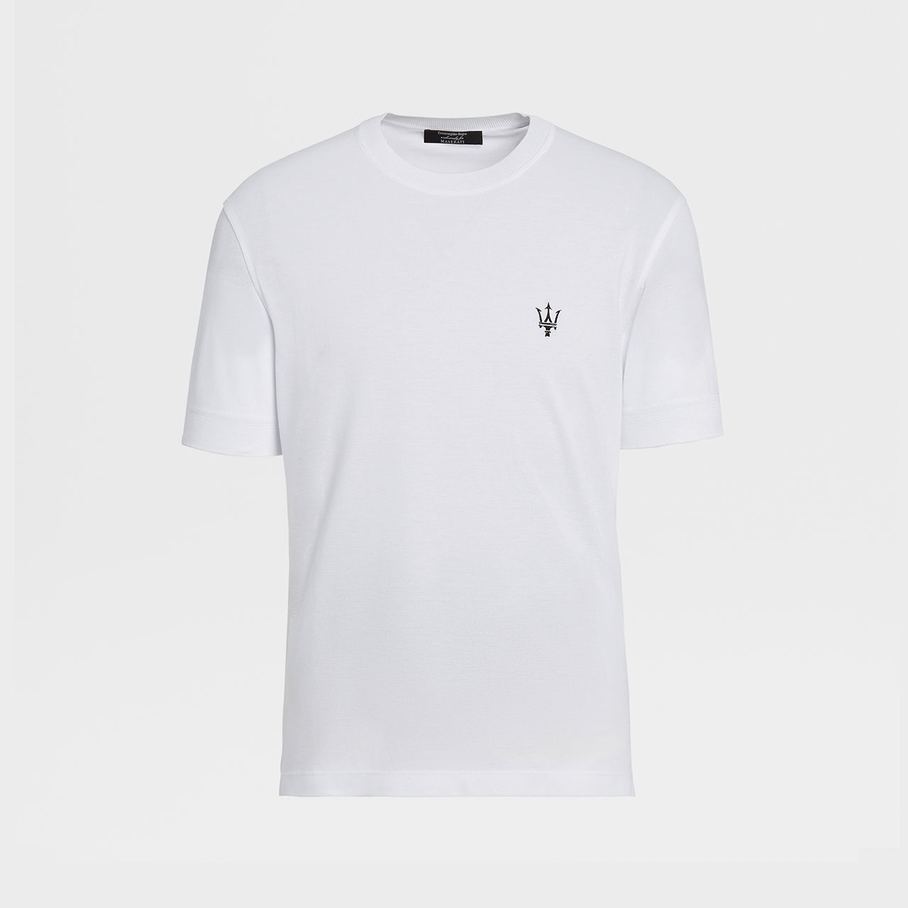 Camiseta Maserati blanca con tridente