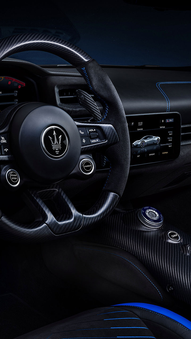 Maserati MC20 Armaturenbrett mit der Unterhaltungsplattform TIDAL