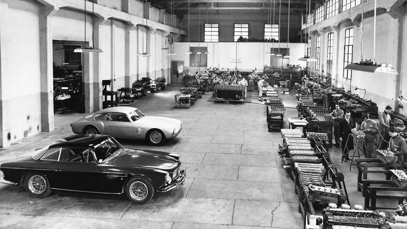A historical picture of Maserati Factory