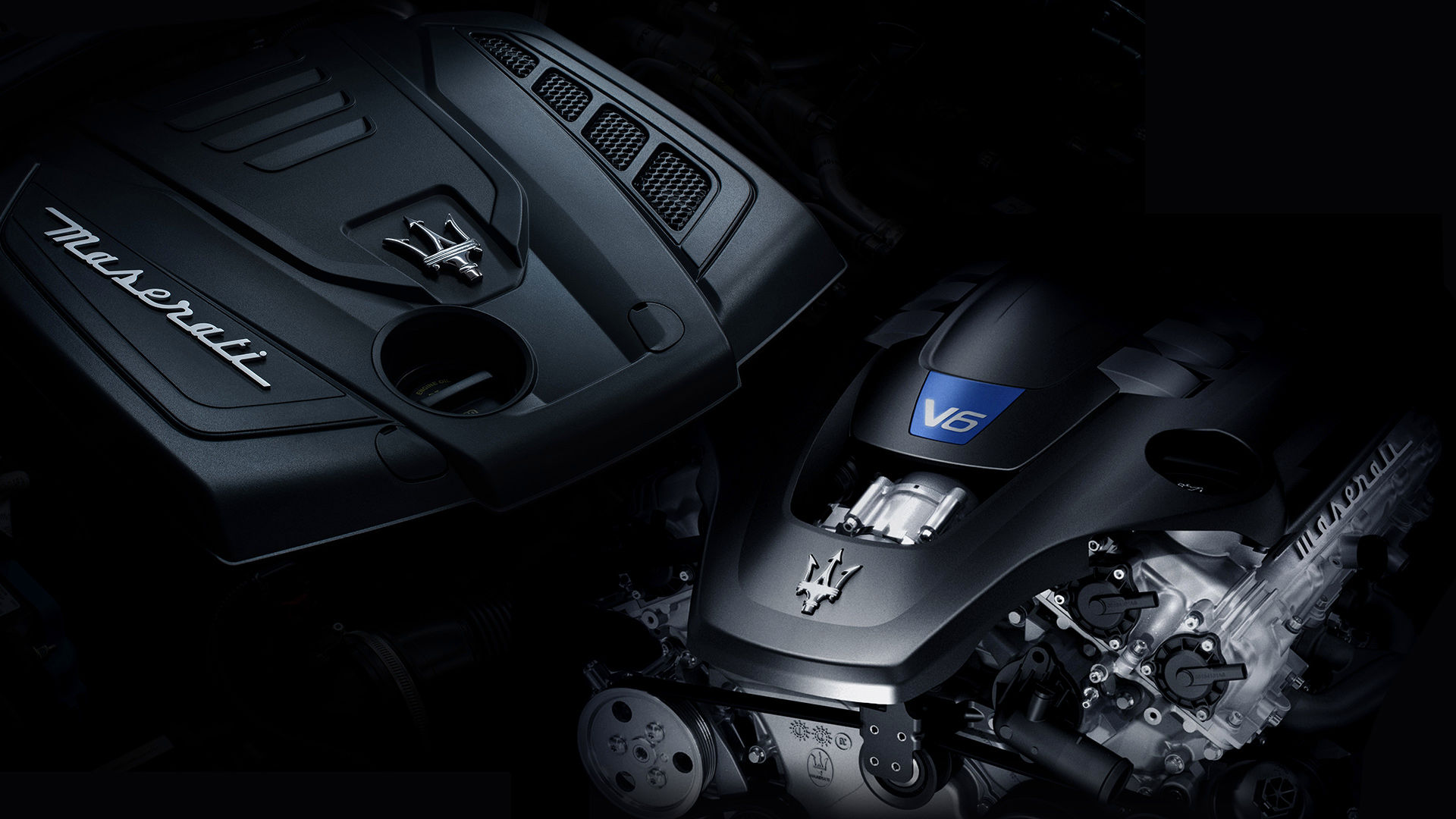 Motor V8 del sedán Maserati Ghibli Hybrid