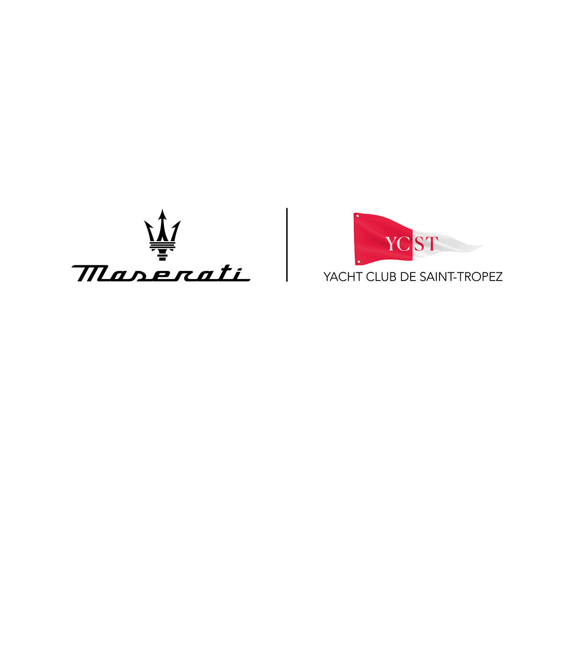 Logo Maserati al lado del logo del Yachting Club de Saint Tropez