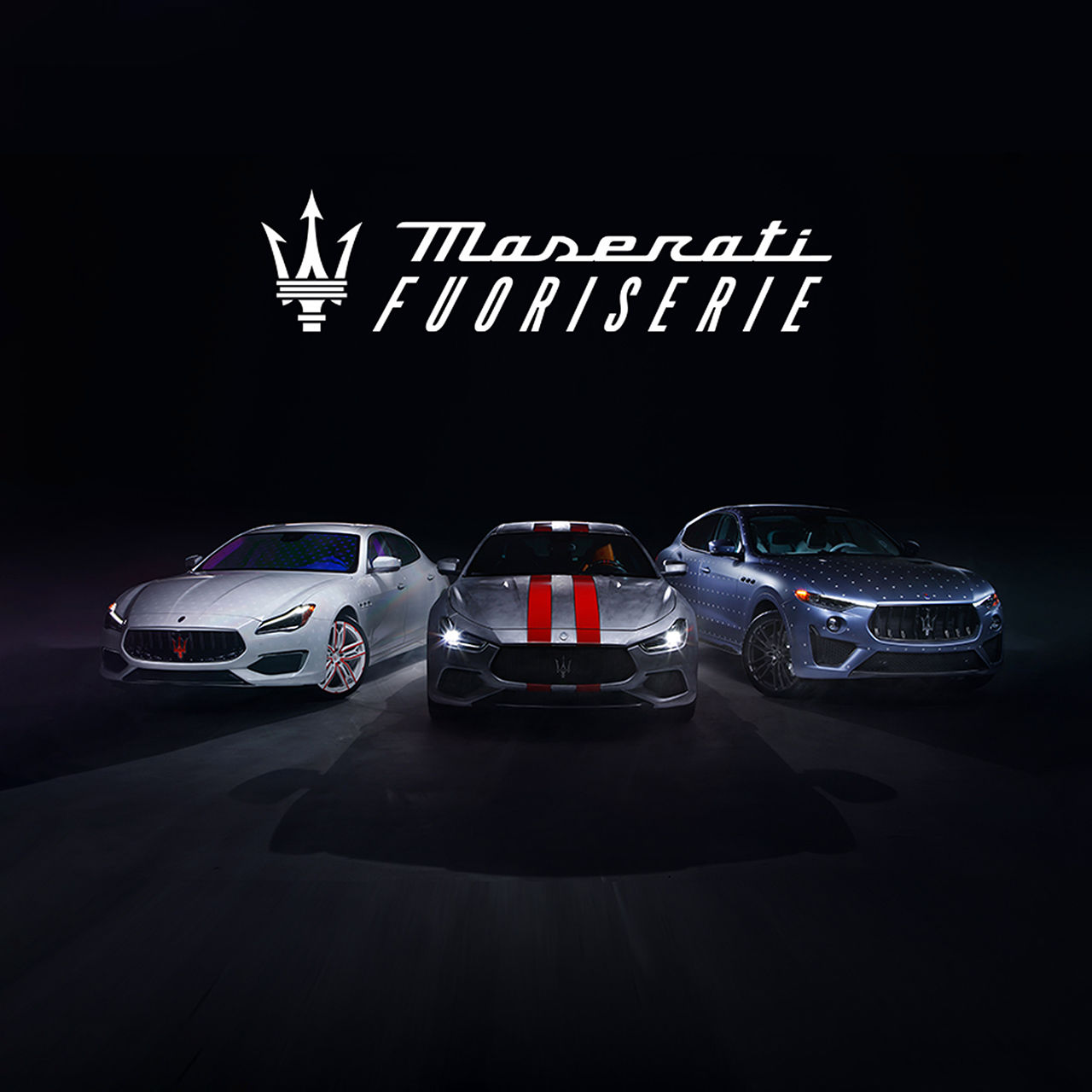 3 Maserati Fuoriserie models lined up next to each other