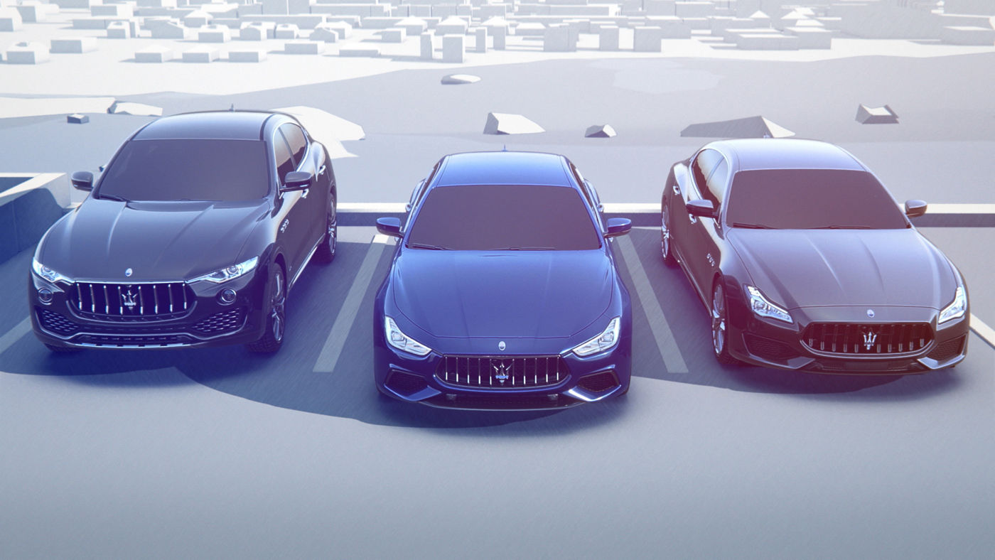 3 Vehículos Maserati con radares de la cámara de visión de 360°