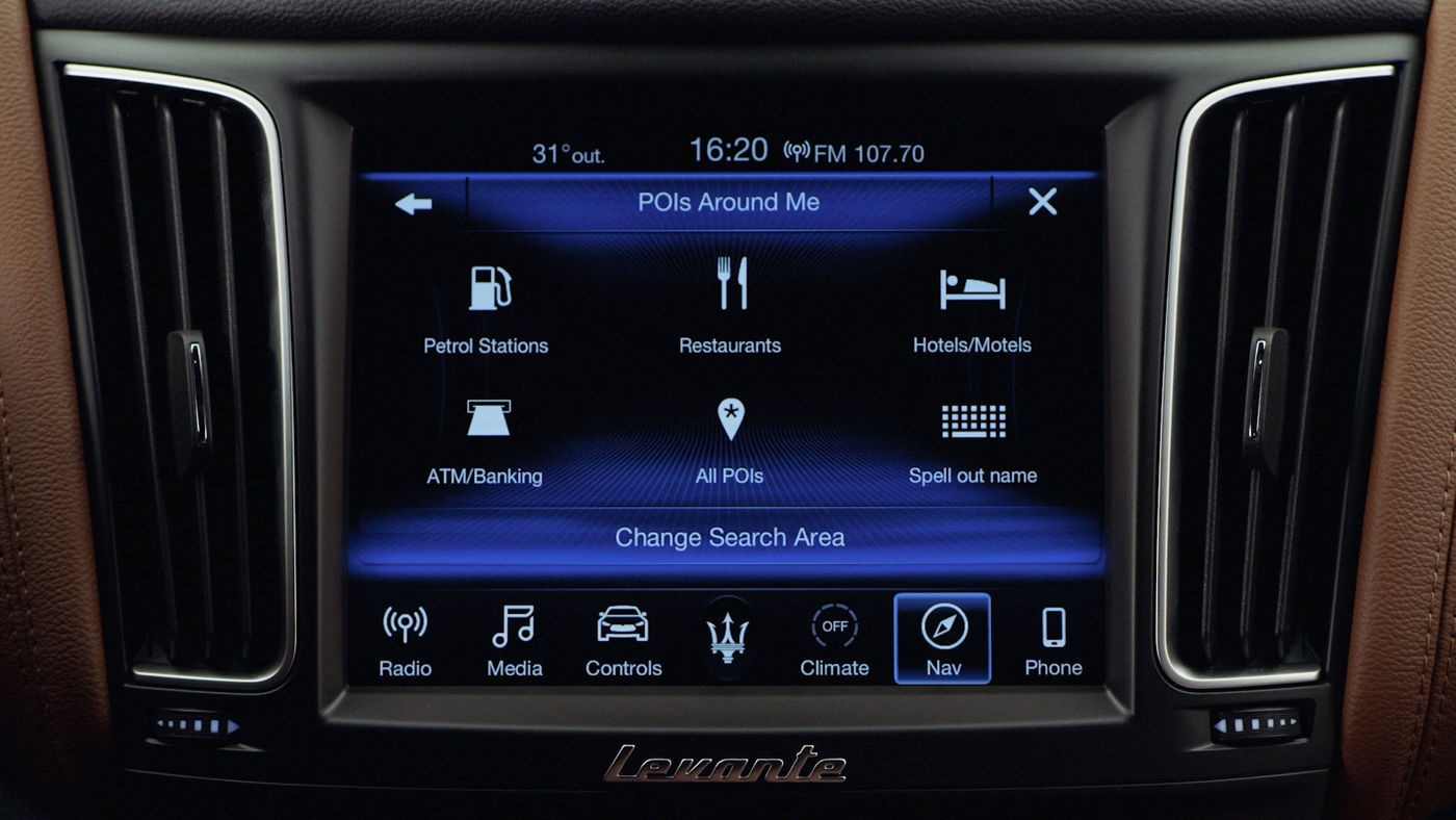 Maserati display and Bluetooth connection: Navigation to POI