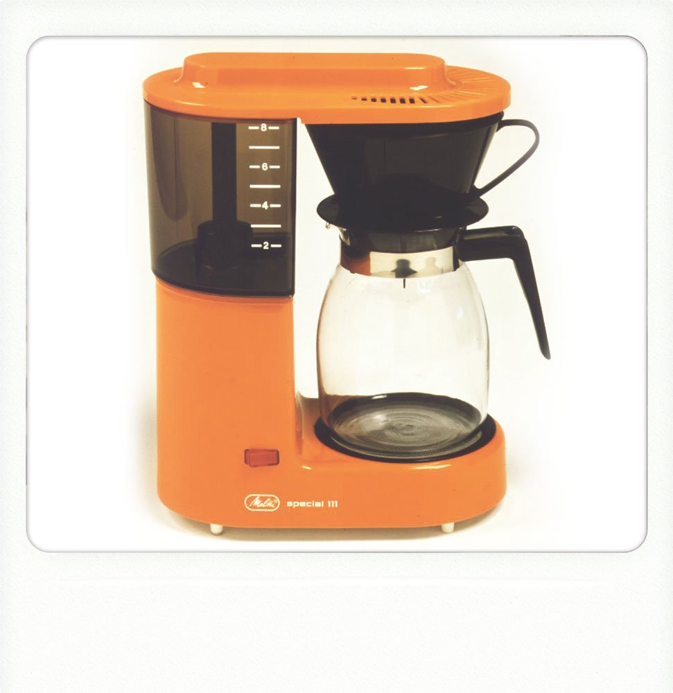 orangefarbene Filterkaffeemaschine der 70er Jahre