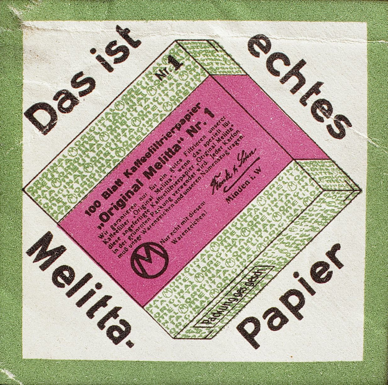 1925 Rotgrüne Markenverapackung