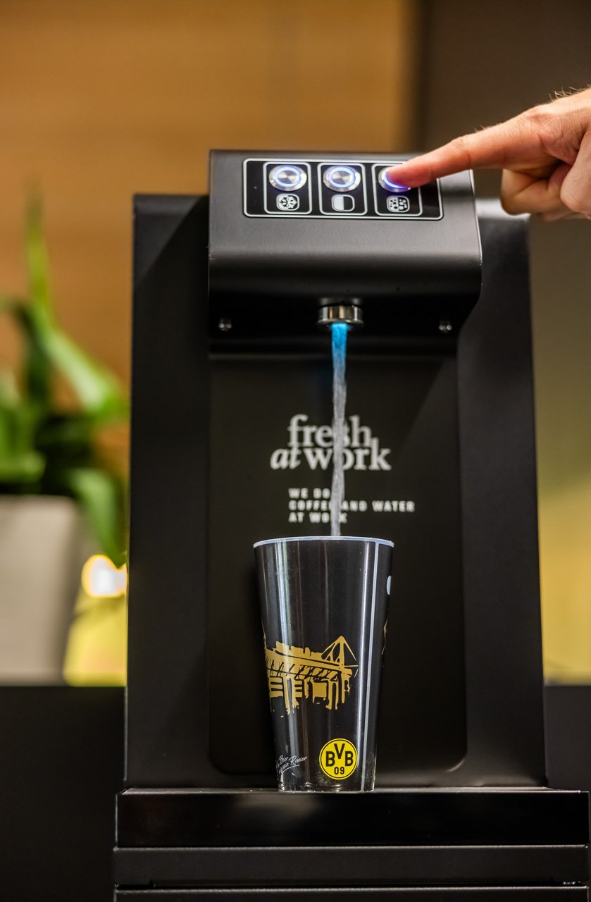 16.01.2024 Dortmund City - Fresh at work Event im Signal Iduna Park vom BVB - Melitta - Borussia Dortmund - Kaffee - schwarz gelb - Partnerschaft - Copyright Stephan Schuetze fuer Zilla Medien 