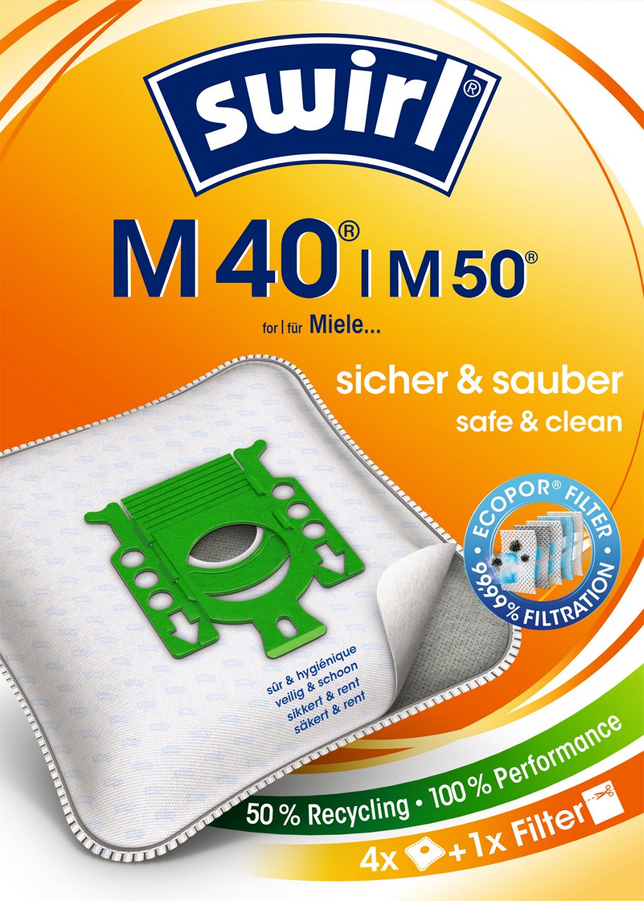 Swirl EcoPor stofzuigerzak M 40 – Voorzijde verpakking
