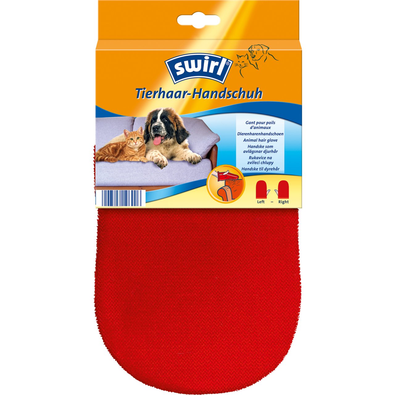 Swirl Tierhaar-Handschuh Verpackung Vorderseite