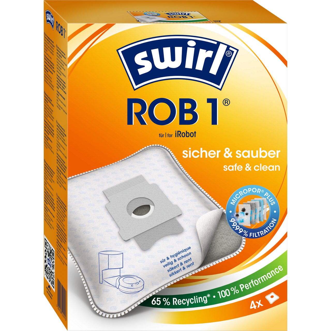 Swirl MicroPor Staubsaugerbeutel ROB 1 Verpackung Vorderseite