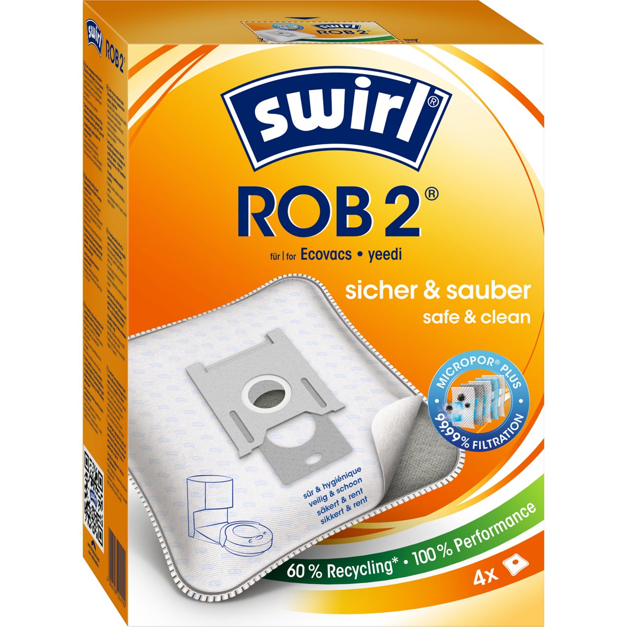 Swirl MicroPor Staubsaugerbeutel ROB 2 Verpackung Vorderseite