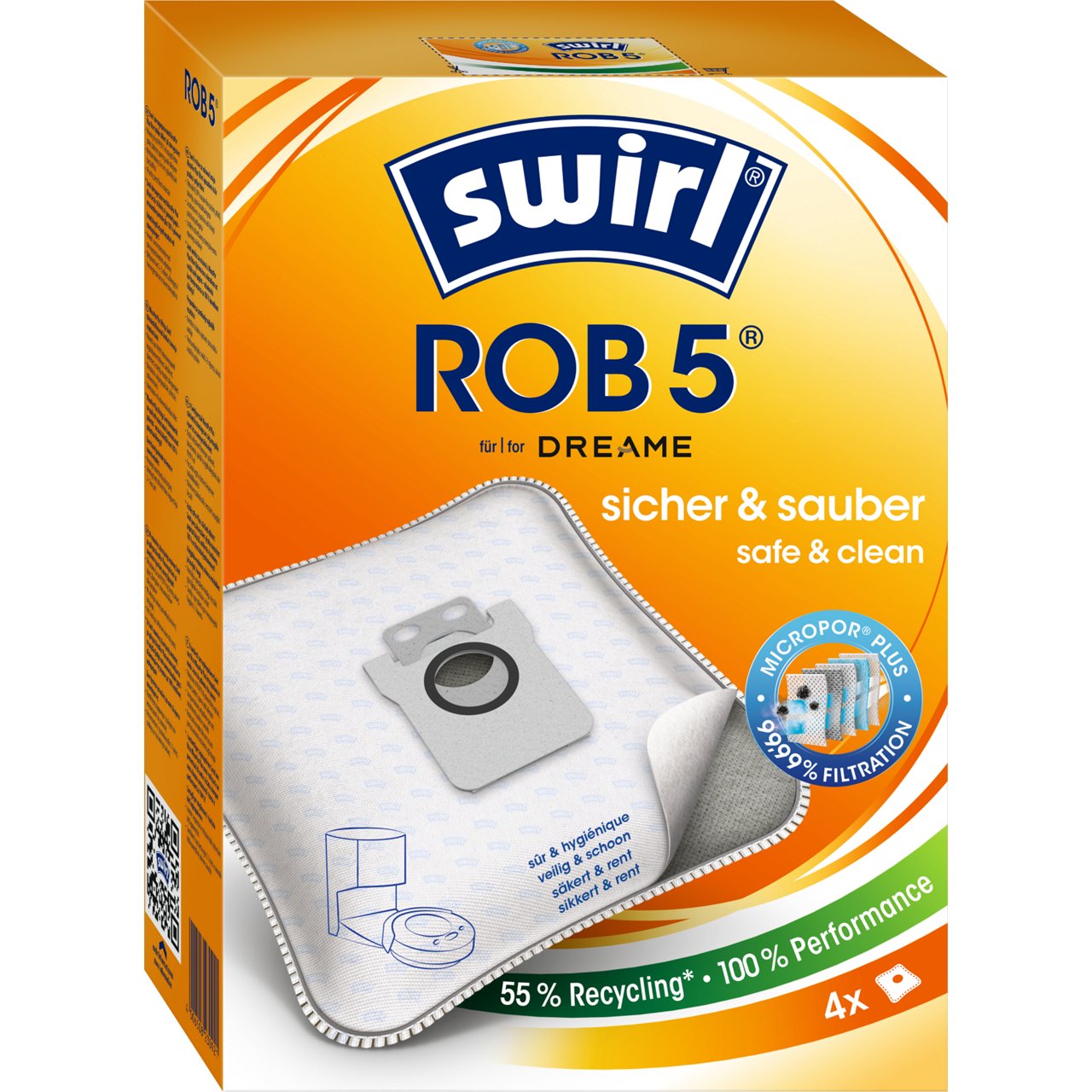 Swirl MicroPor Staubsaugerbeutel ROB 5 Verpackung Vorderseite