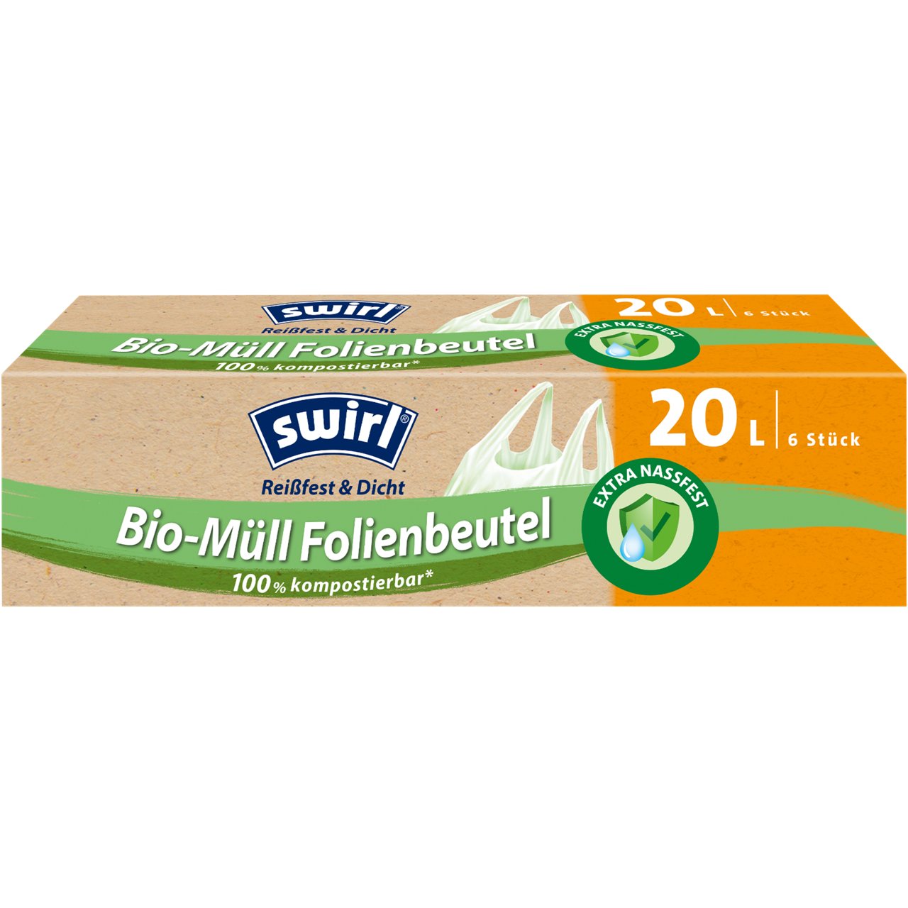 Swirl Bio-Müll Folienbeutel Verpackung Vorderseite - 20 Liter