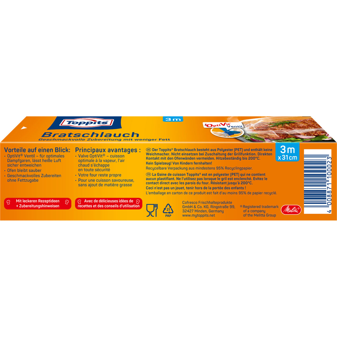 Toppits Bratschlauch Verpackungsrückseite 3m