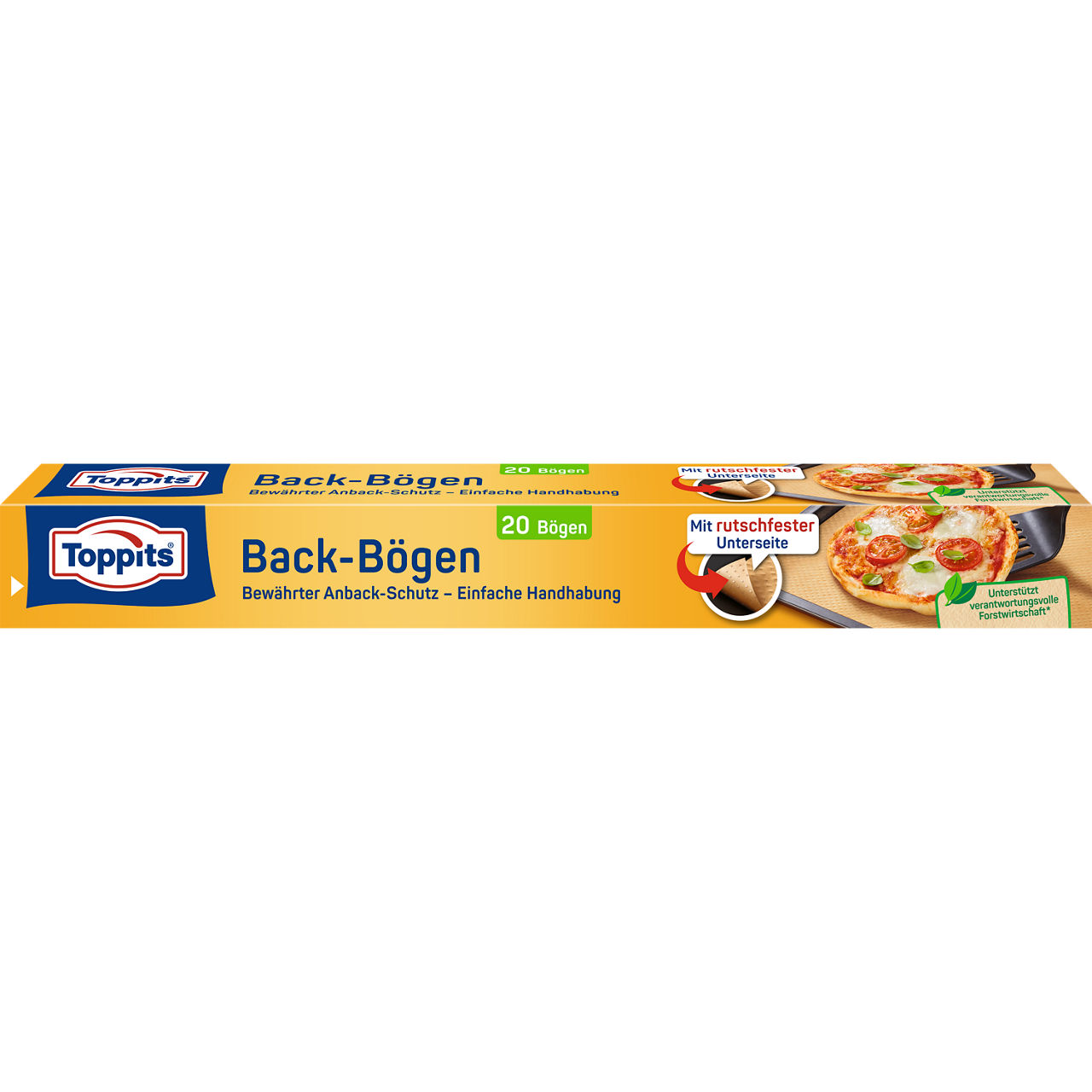 Toppits Non Stick Back-Bögen 20 Bögen Verpackung Voderseite DE 