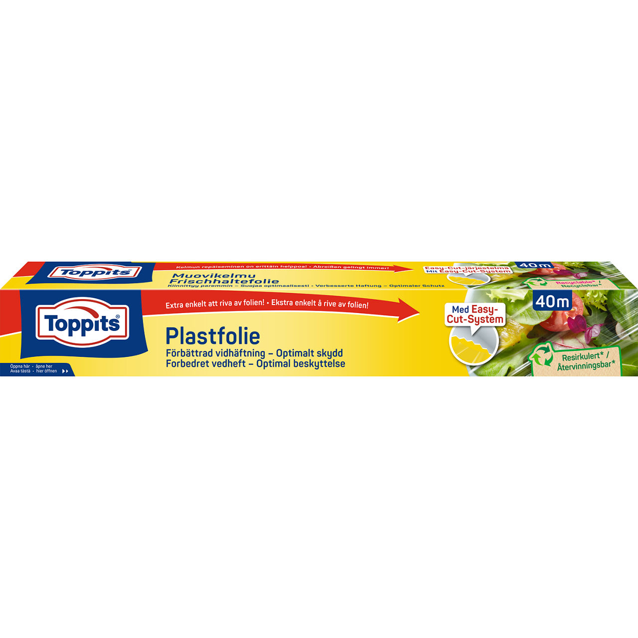 Toppits Plastfolie – Självhäftande plastfolie för enkel och fräsch matförvaring | Toppits® , 40 m