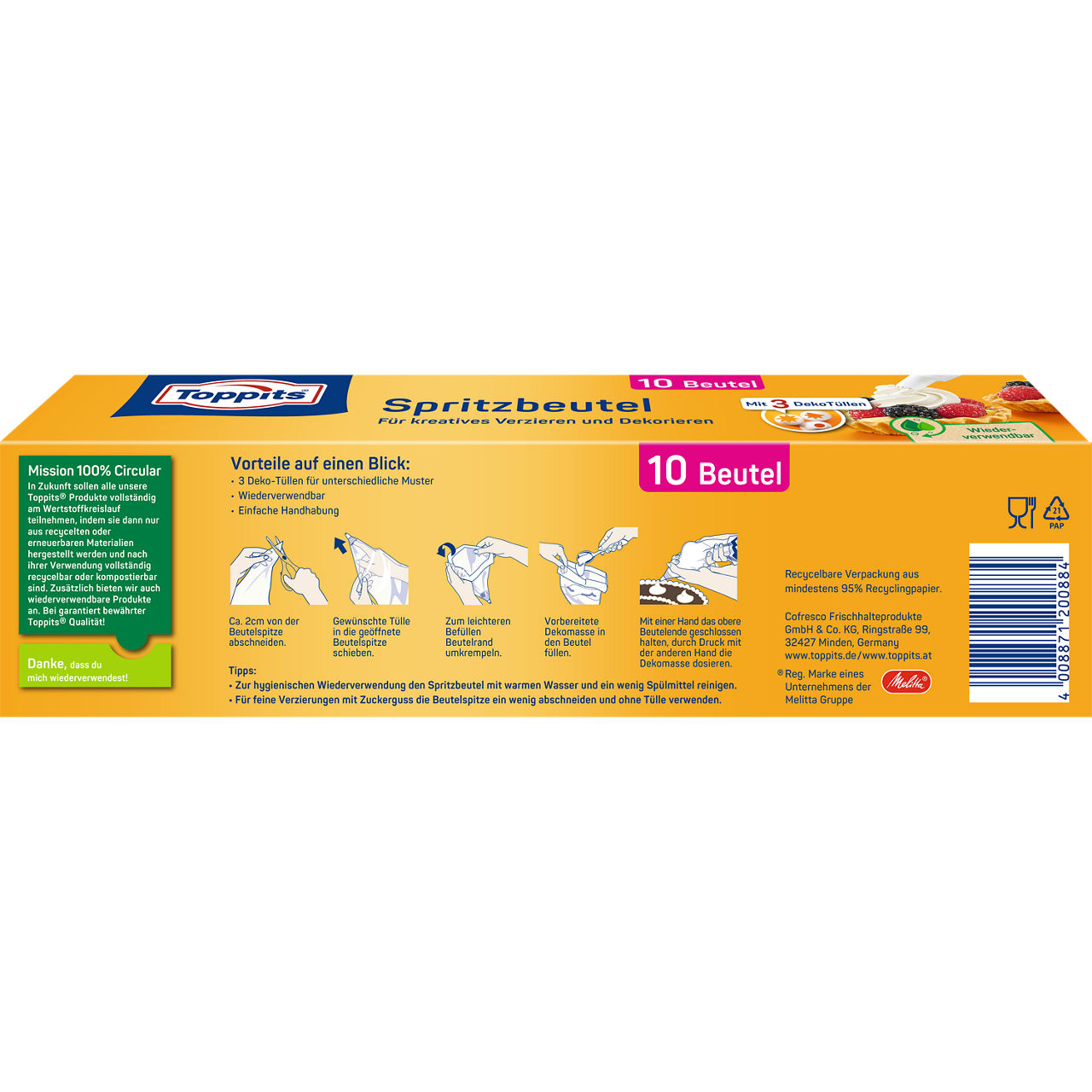 4008871200884 3888-1223 6774784 TOP Spritzbeutel 10 Beutel DE 040-186 C1C1 0224 s02