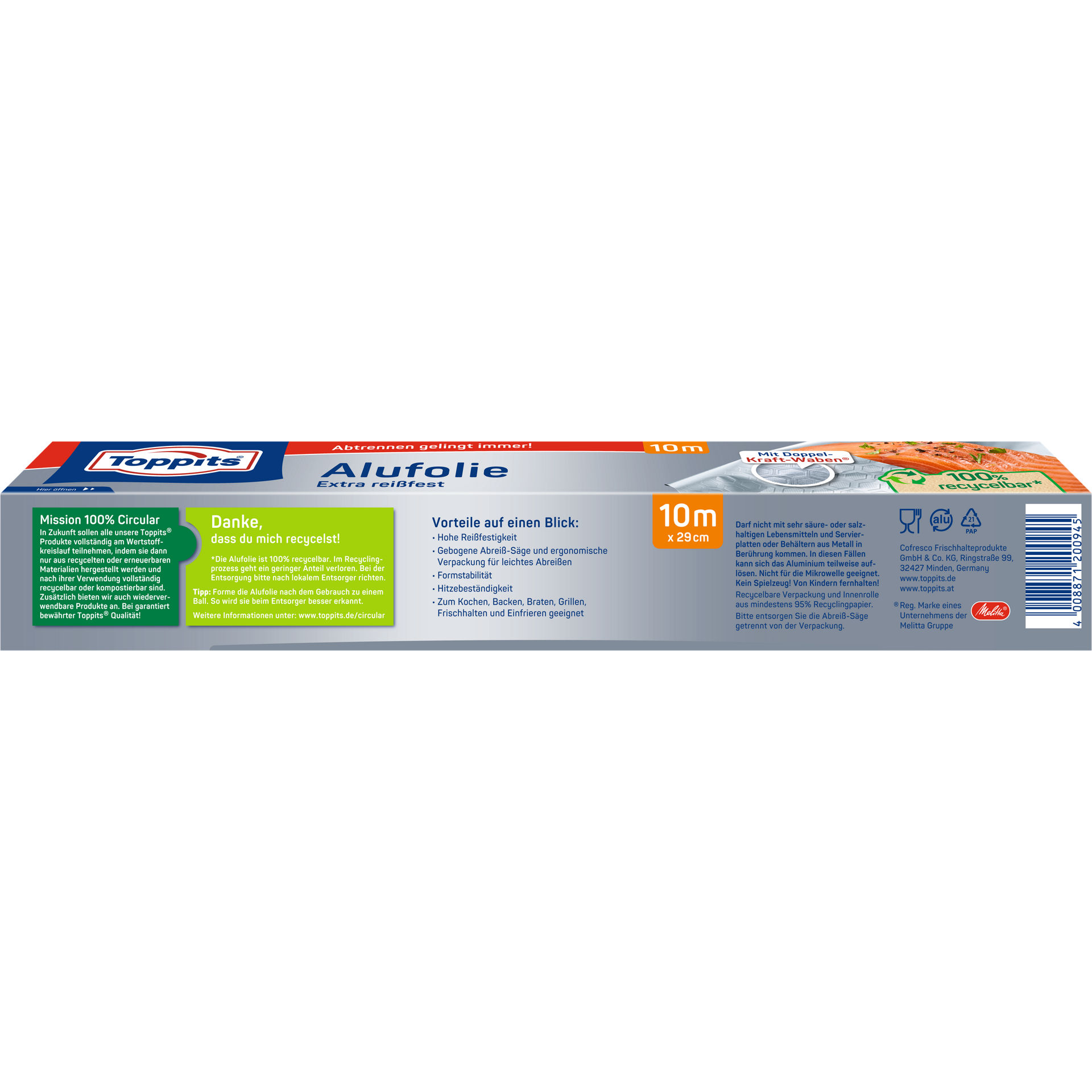 Toppits Alufolie Verpackungrückseite 10m 