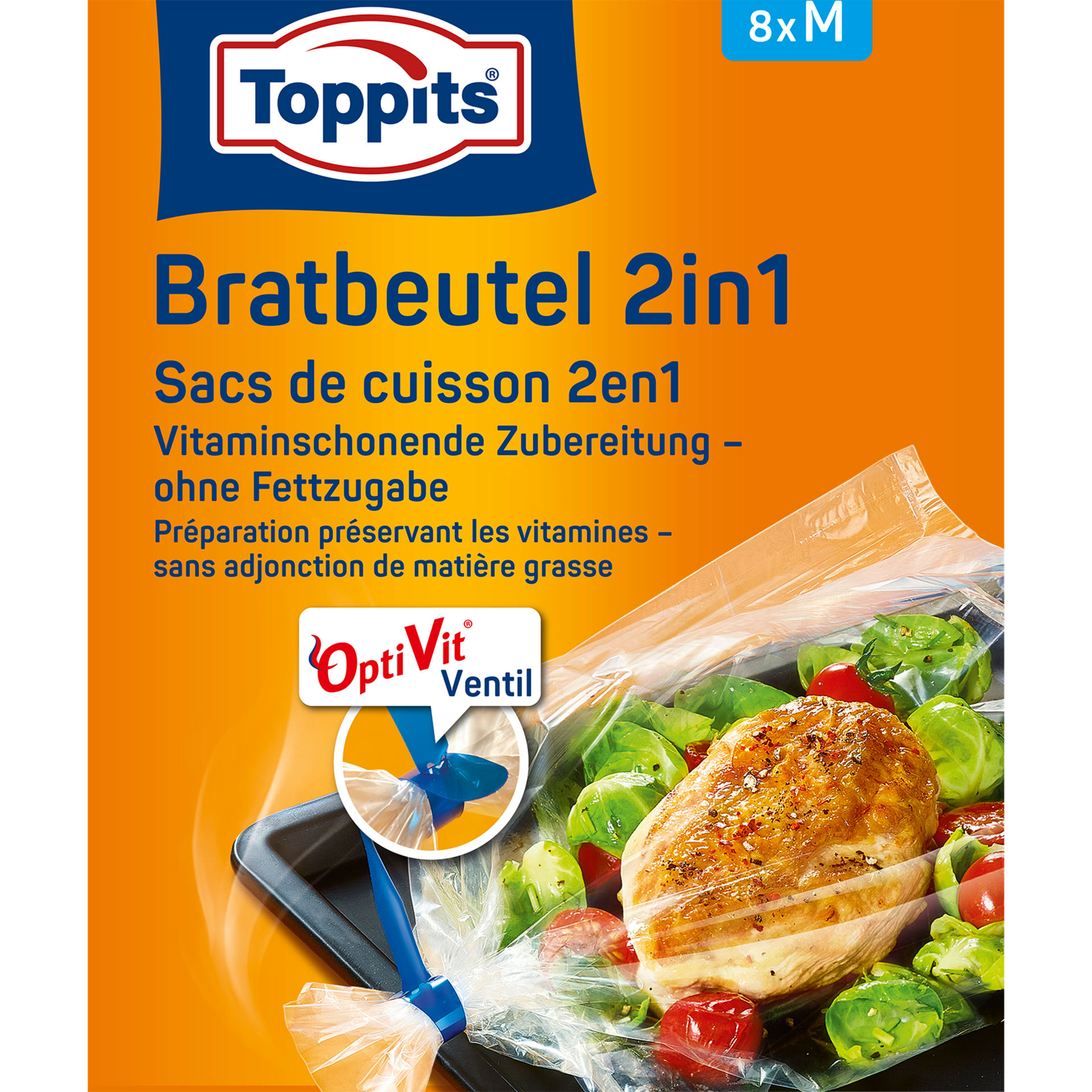 Toppits Bratbeutel 2in1 M Verpackung Vorderseite
