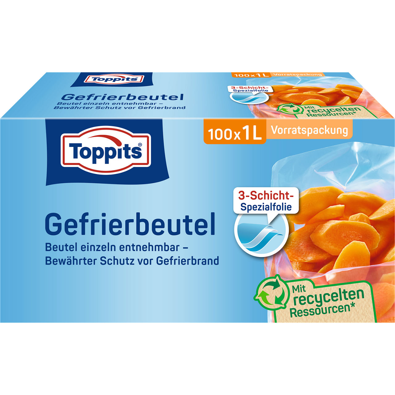 o 250457 6786618 4008871208118 6772750 TOP Freez Gefrierbeutel VP 100x1L DE 050-362
