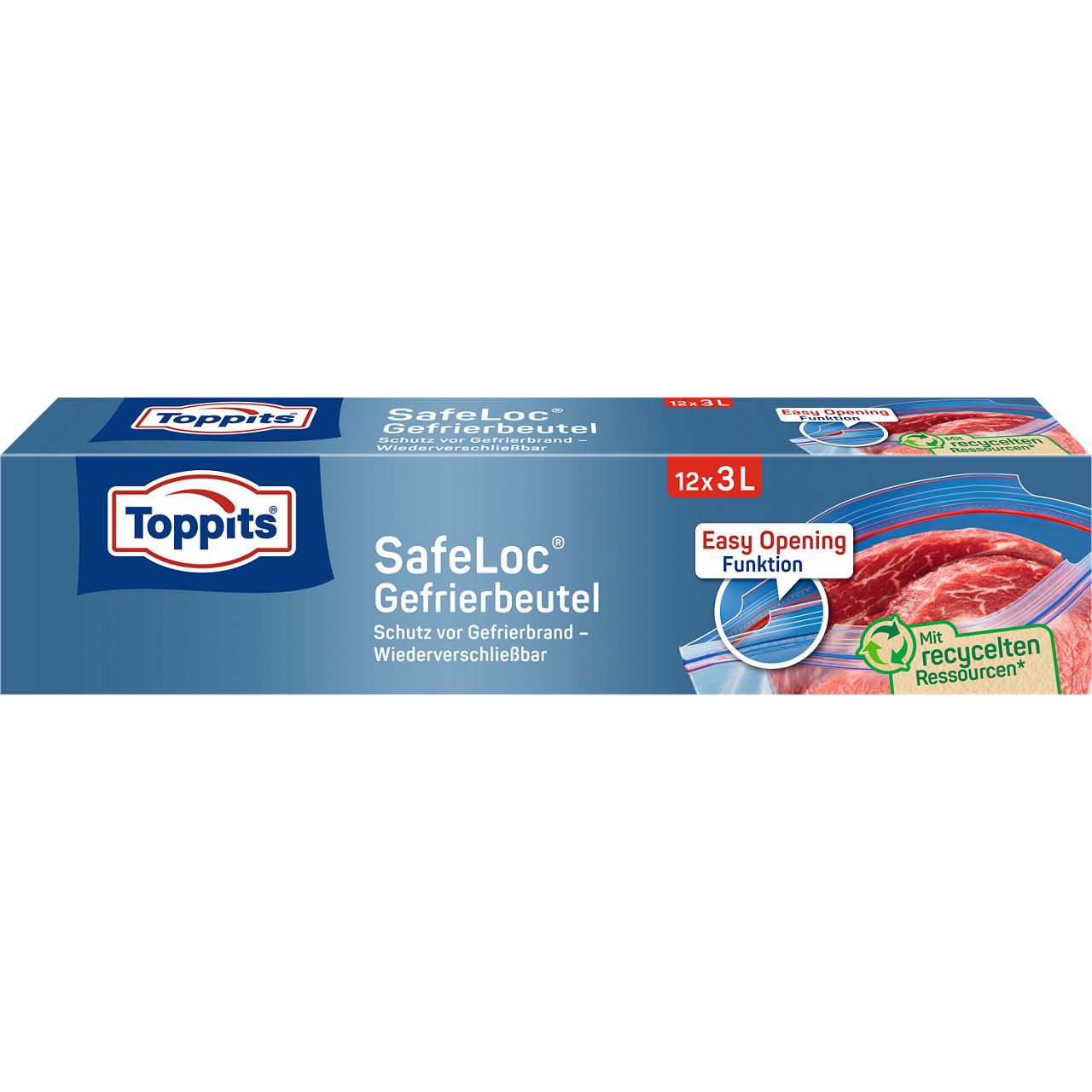 Toppits SafeLoc Gefrierbeutel DE 12x 3L - Verpackung Vorderseite