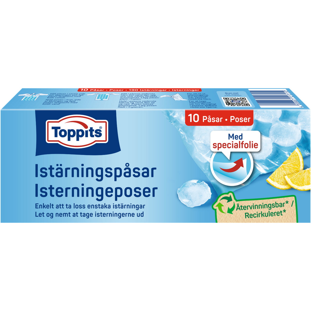  Upptäck Toppits praktiska istärningspåsar för enkel och hygienisk isframställning hemma. Fyll, frys och servera isbitar snabbt – perfekt till fest, vardag och picknick.