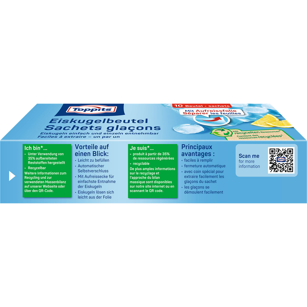 250457 6786685 4008871213150 6786684 TOP IceCubeBags peel 10 Bags CH-AT-EXP 050-358