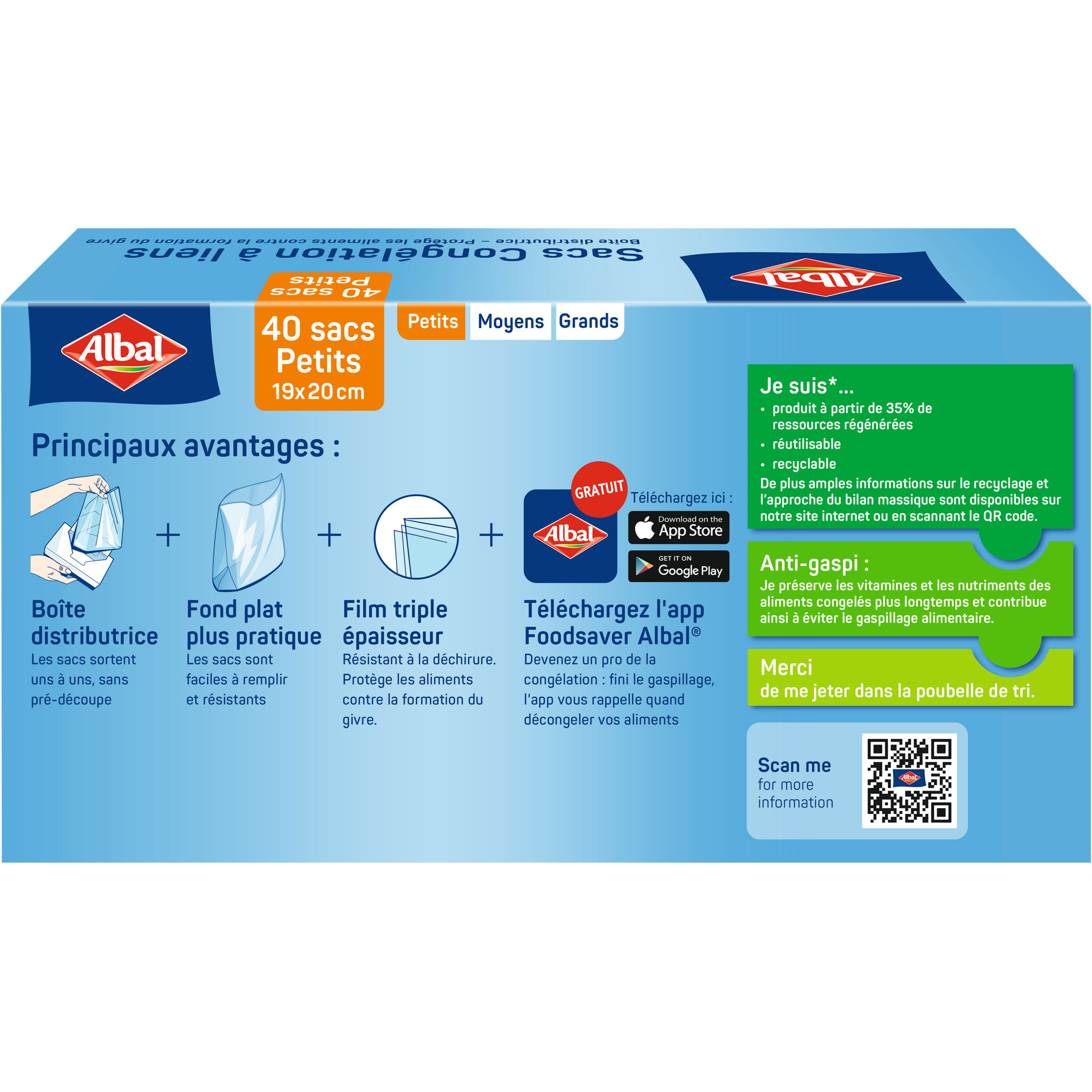 250458 6786476 4008871216892 6786474 ALB Gefrierbeutel 40 Sacs Petits FR 050-360