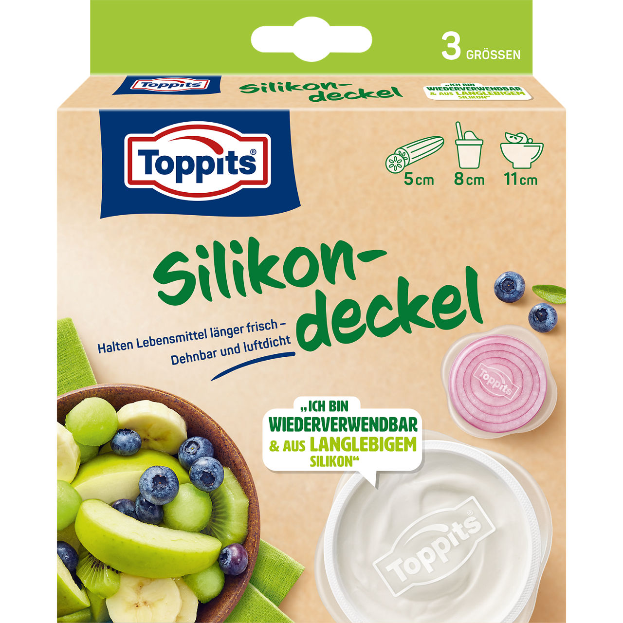Toppits Silikondeckel Set S Verpackung Vorderseite