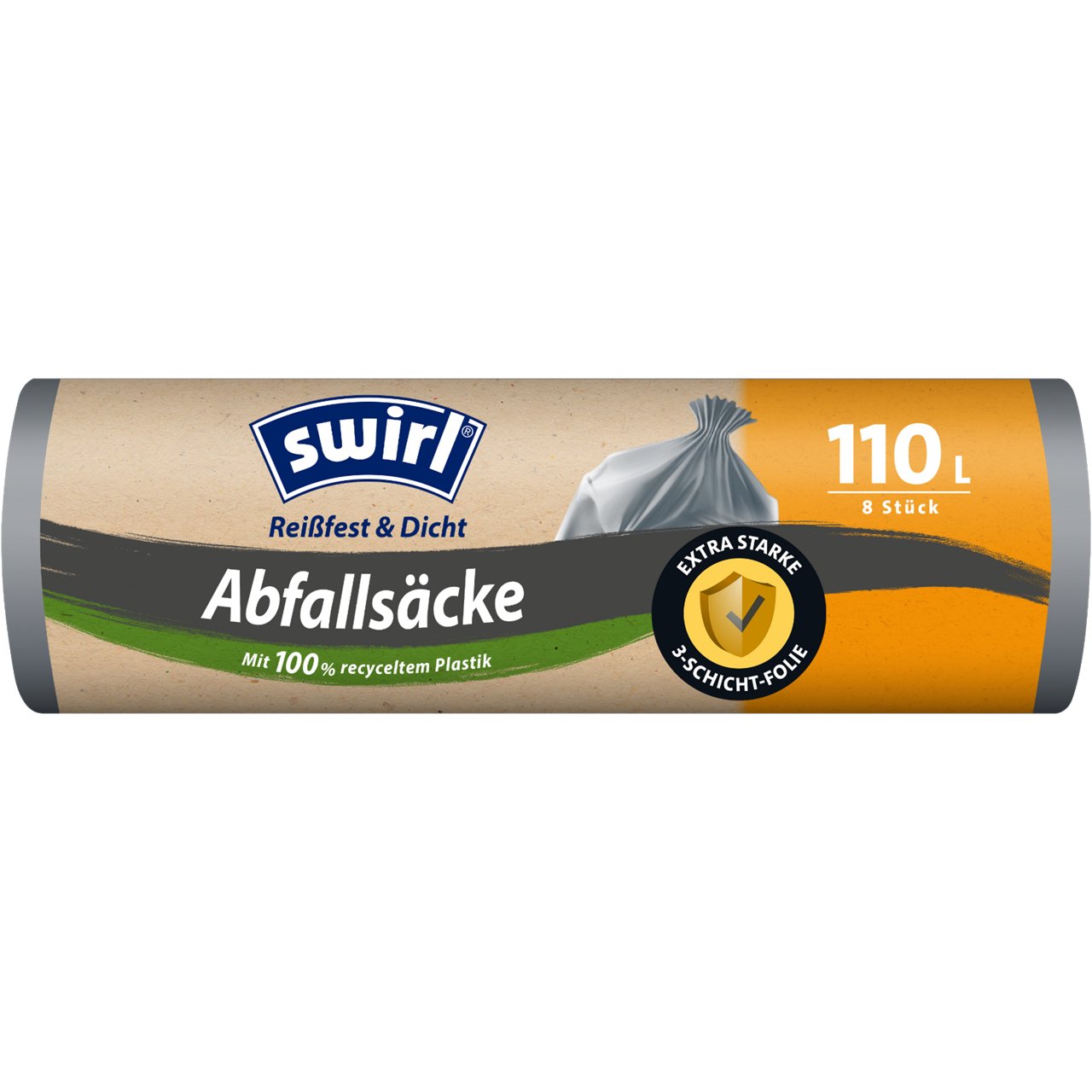 Swirl Abfallsäcke Verpackung Vorderseite -  110 Liter, 10 Beutel